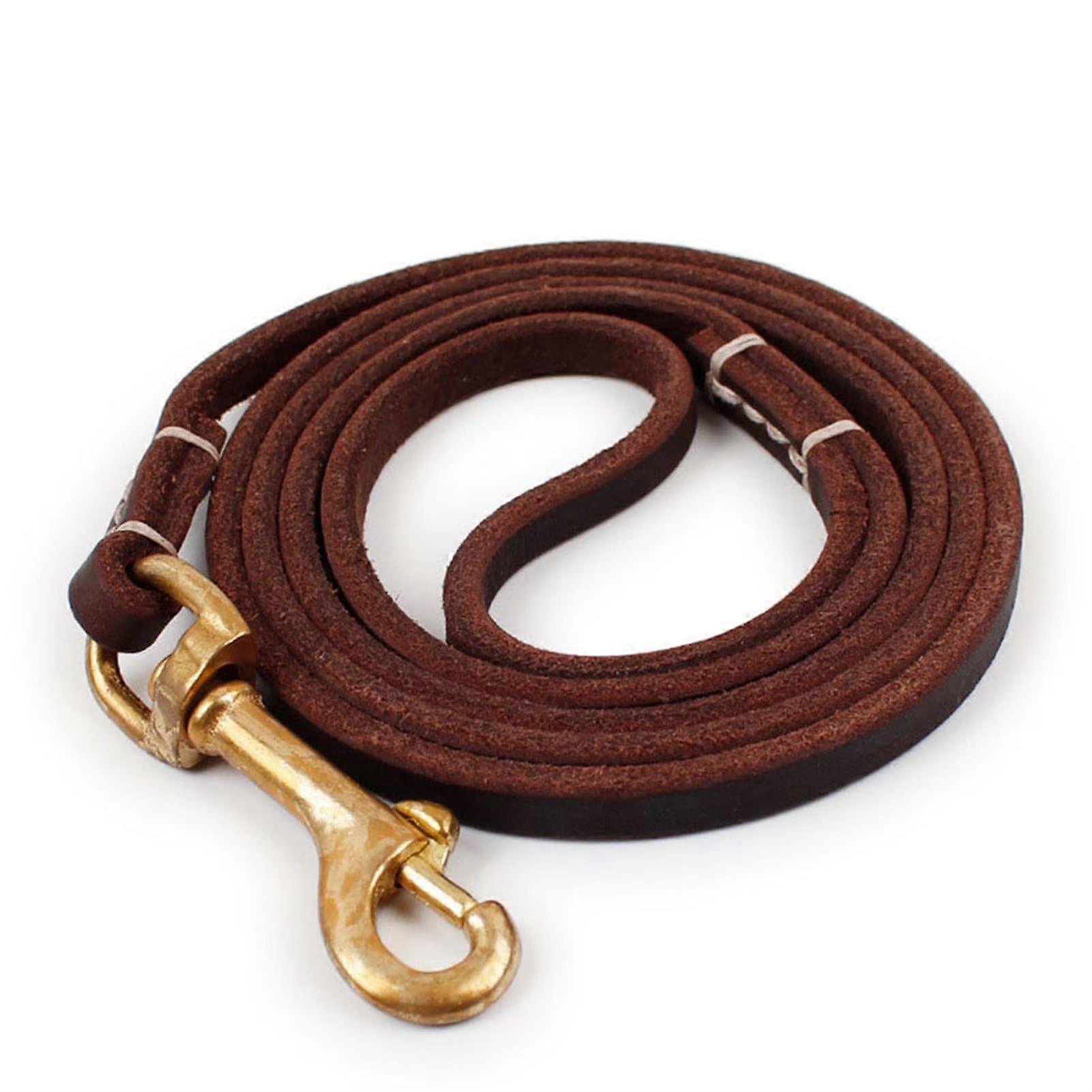 Comfortable  Leather Dog Lead for Small to Medium Dogs Brown 180cm