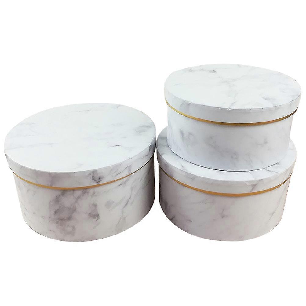 Flower Arrangement Box Round Simple Design Everyday Decoration 22x22x11.8cm 3Pcs