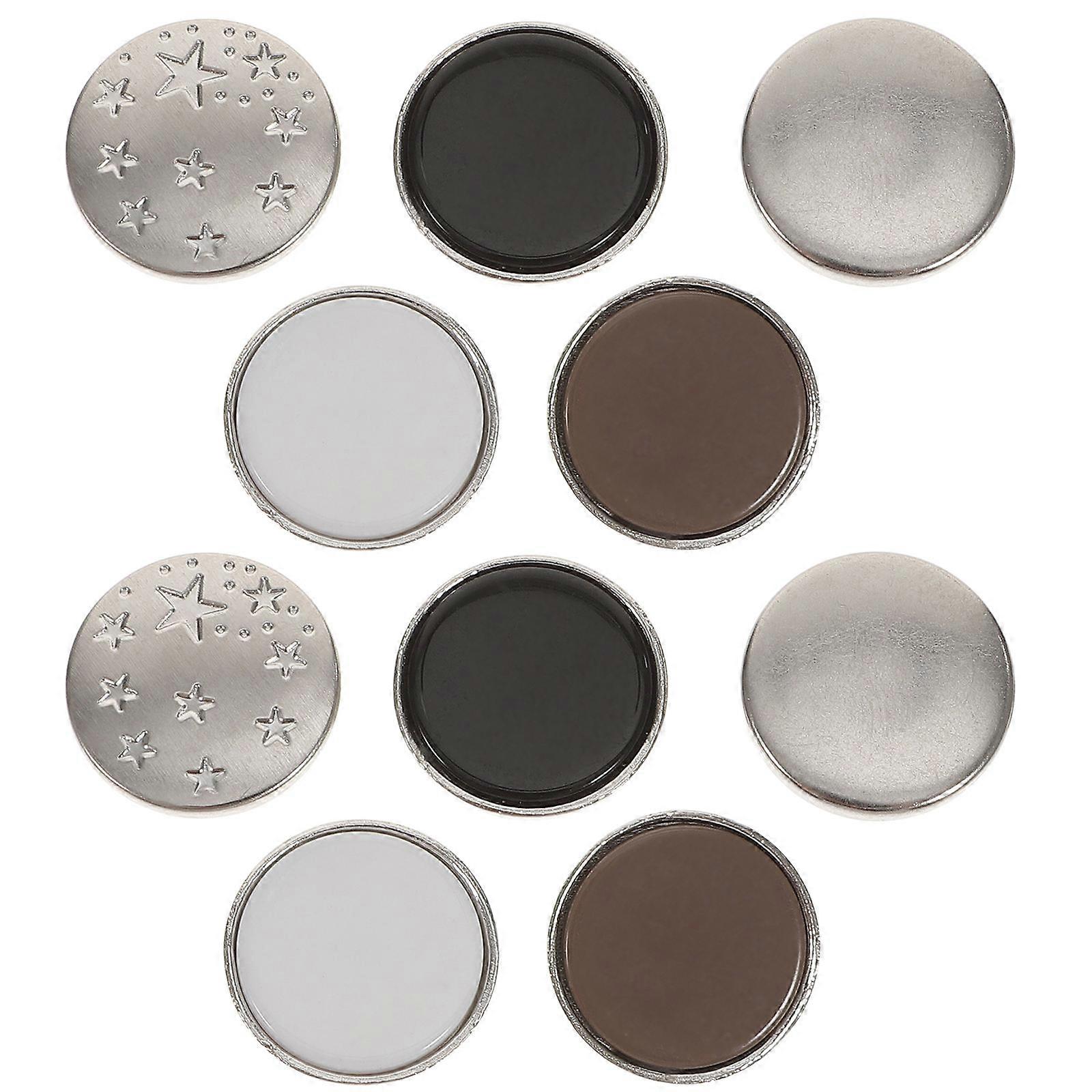 10pcs Assorted Color Metal Pants Waist Adjusters for Jeans Mixed Style
