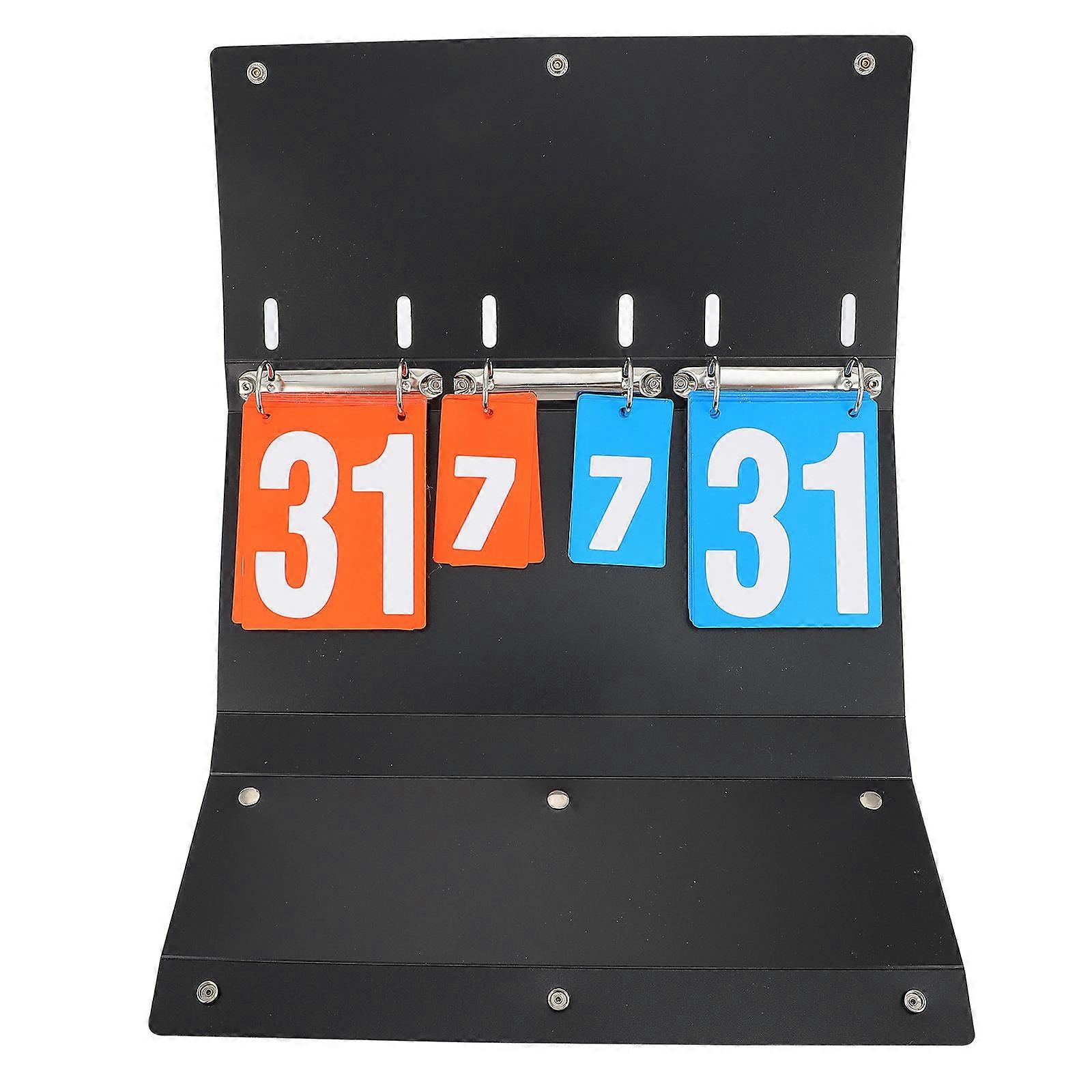 Tabletop Scoreboards Portable Sports Scoring Plate Table Tennis Scoreboard 4- Desktop Scorer Black 40X21X15CM Scoring 1Pack