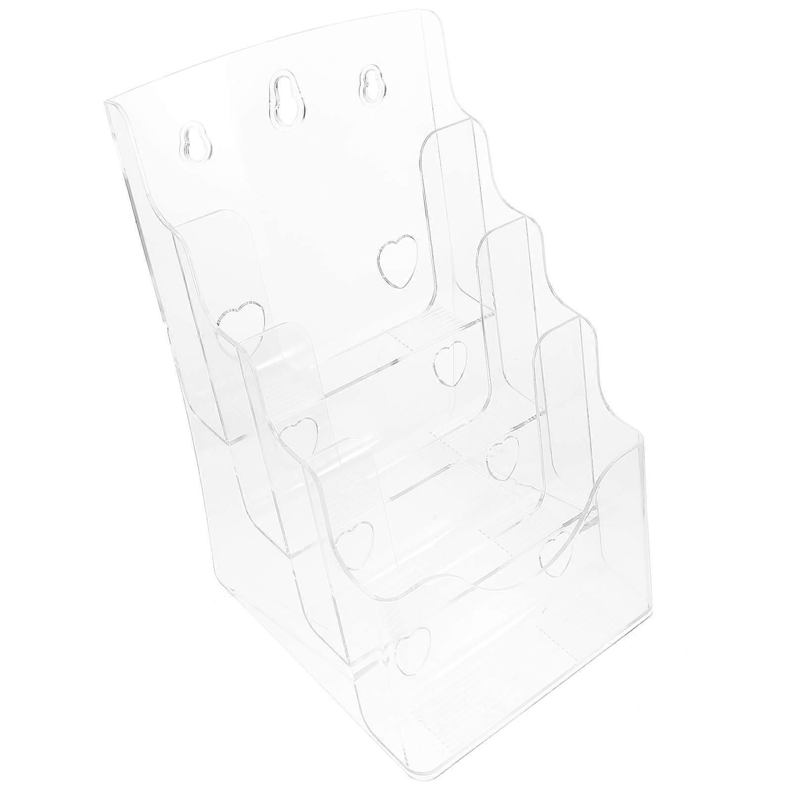 Document Display Stand A5 Paper Files Storage Rack Anti Slip Simple Design For Desk Placement Acrylic 26.00X17.20X16.00CM Brochure Organizer 1Pcs