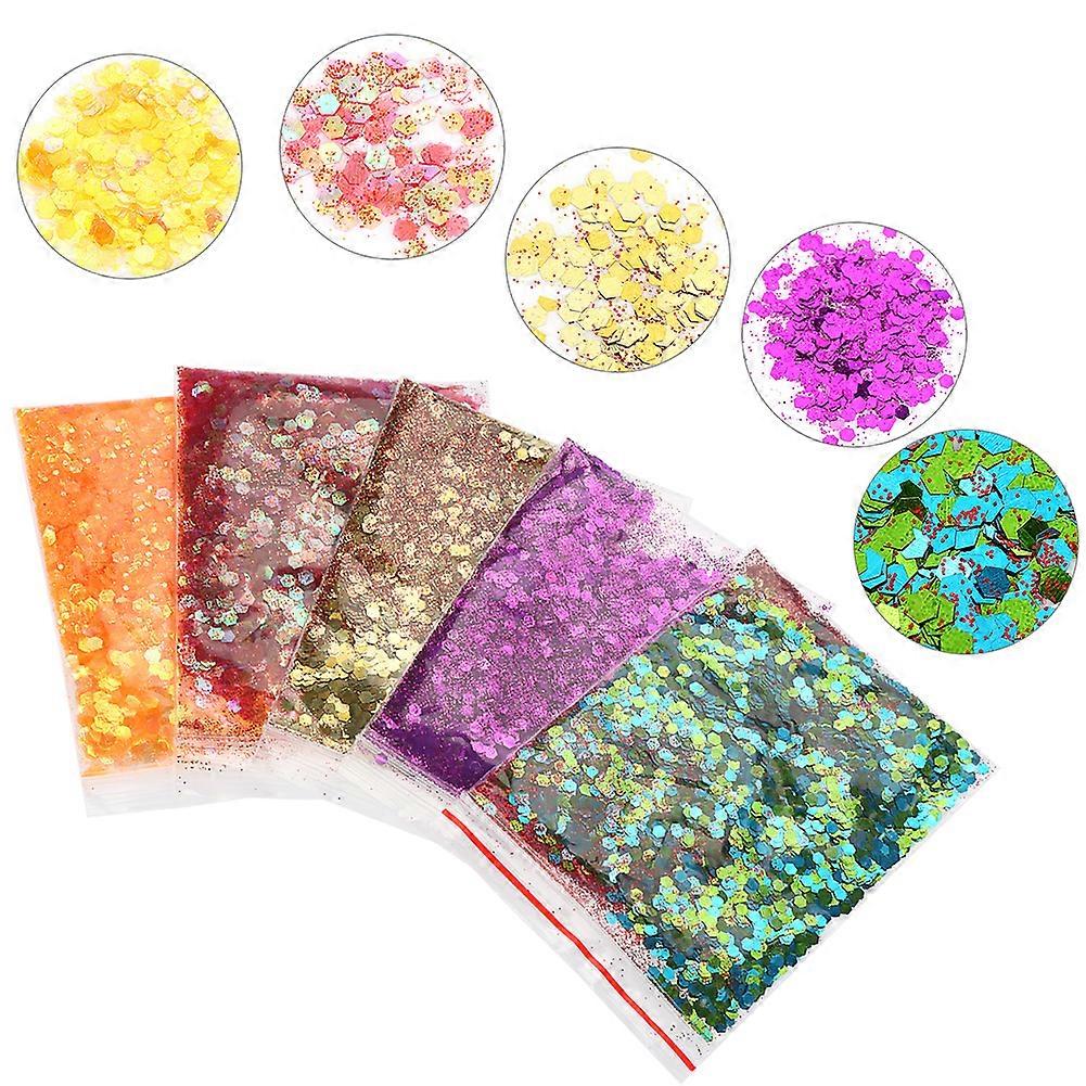 5PCS/Set Face Nail Hair Glitter Powder Sequins Paillette Decoration Makeup Tool 1#