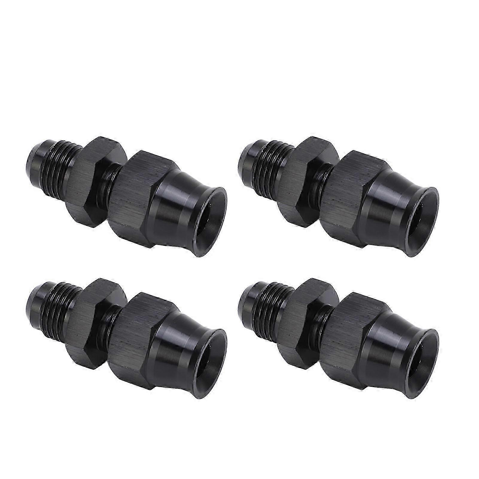 4PCS AN6 Male Thread Adapter Aluminium Alloy Leak Proof with Brass Ferrule for Liquid Gas Diesel Oil 5/16in