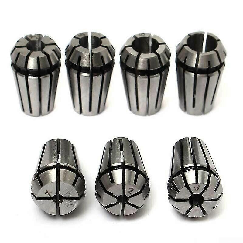 ER11 Collet Set, 1-7 mm, 7-Piece Spring Collet Chuck, for CNC Milling, Lathe, Metalworking, Drilling, Engraving