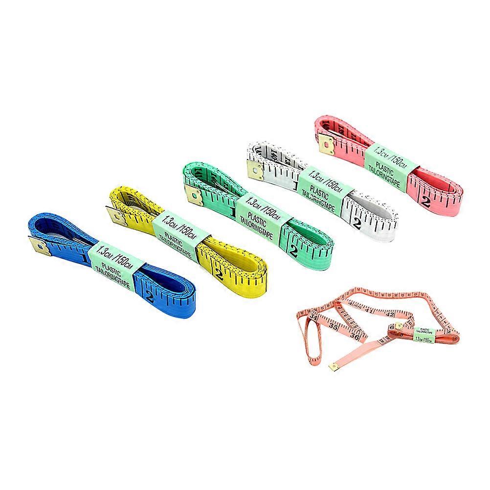 Tape Measure Ruler Sewing Tool Measuring Curved Or Flat Surfaces Assorted Color 150X13X01Cm 24Pcs