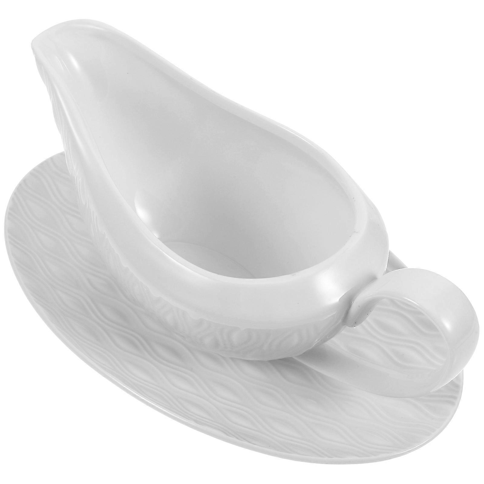 Sauce Boat With Handle Ceramic Pitcher For Restaurant Owners Classy Look 18.00X8.00X8.00cm 1Pair