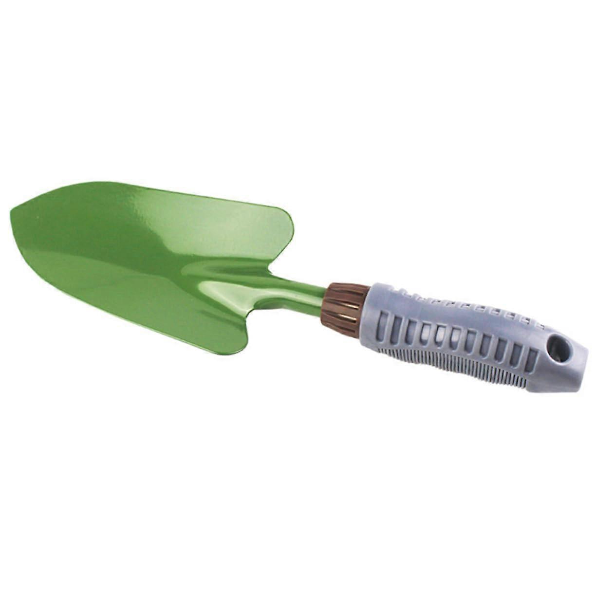 Hand shovel for gardening, ergonomic design with PVC handle, durable for transplanting and weeding, tool for hobby gardeners and professionals.