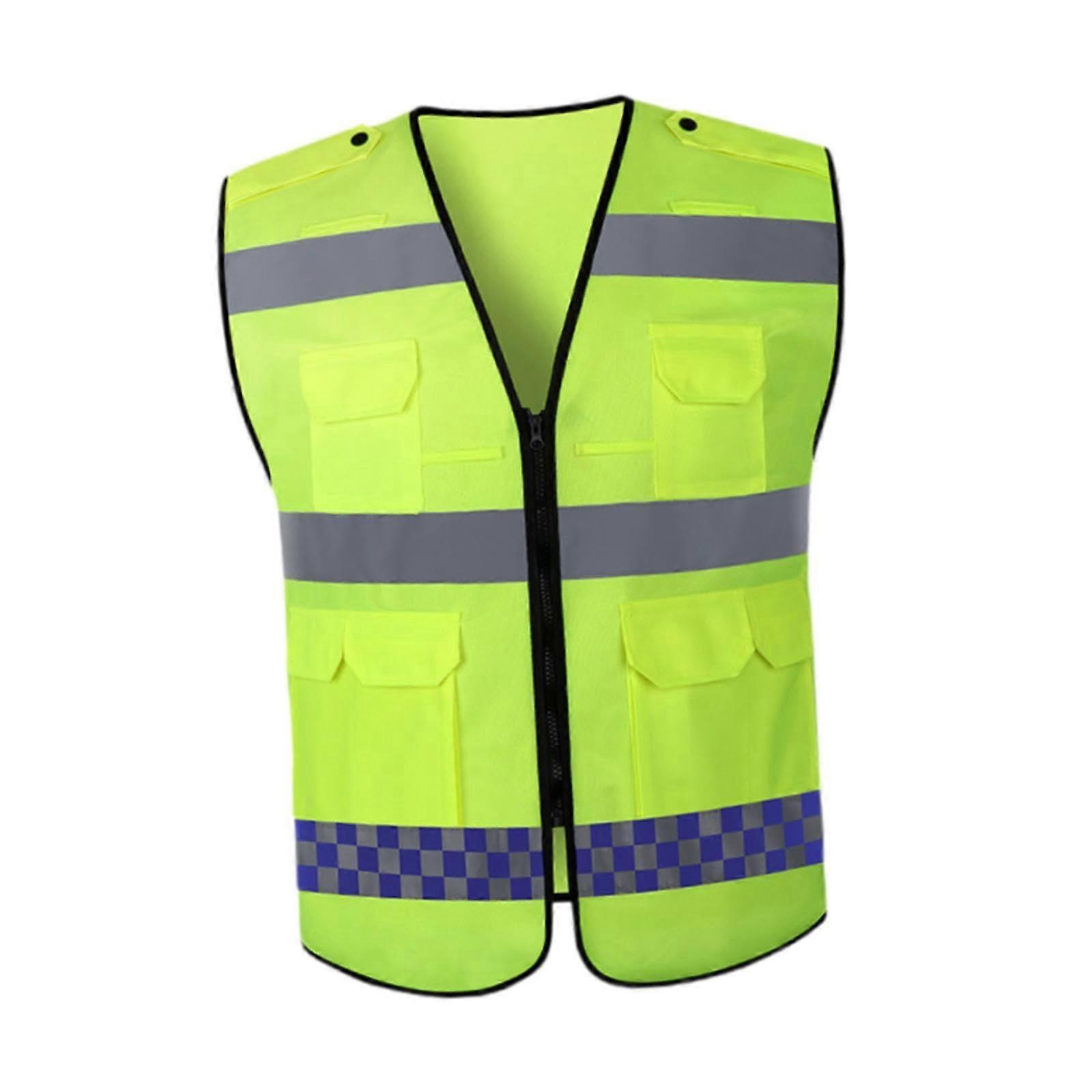 Visible Cyclist Vest Practical Workwear with Pockets XXL'