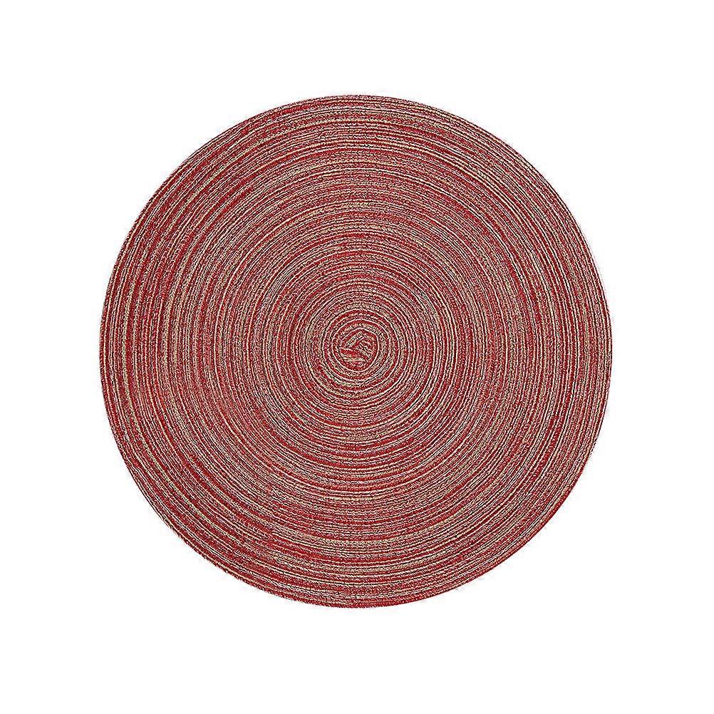 Dining Room Placemats Round Anti-Skid Heat-Resistant Table Mats Red 35cm Diameter 1Pack