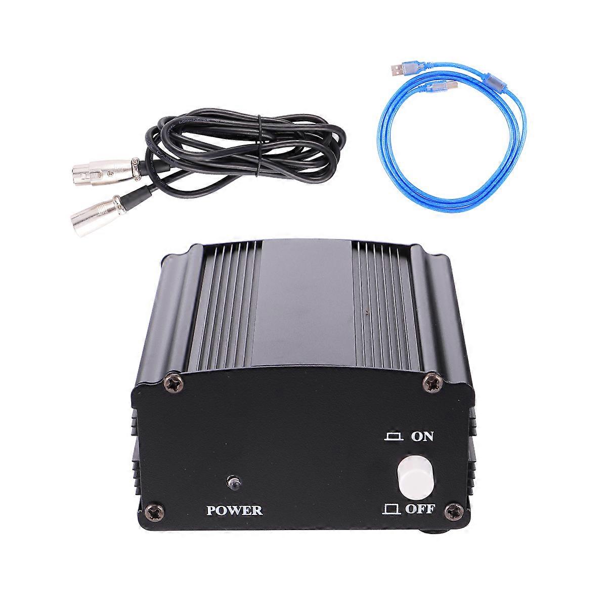 48V USB Power Supply for Condenser Microphone Recording with Low Pass Filter, Compatible with XLR Cables for Reliable Audio Performance