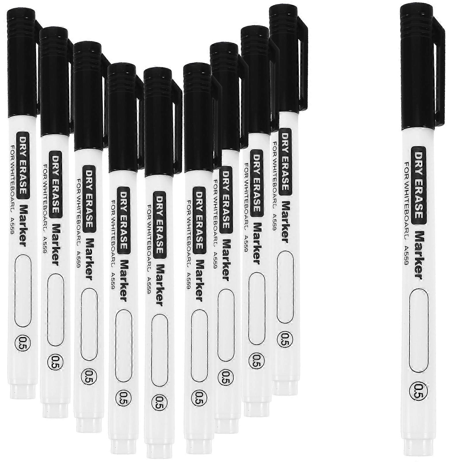 10pcs Fine Tip Whiteboard Markers for Teachers, Students, Office & School Use – Easy Wipe Ink, Smooth Surface Compatible