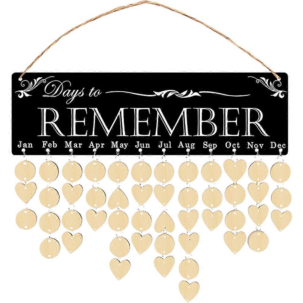 Birthday Tracker Calendar Reminder Prop Heart Tags 40X12CM 1 Set