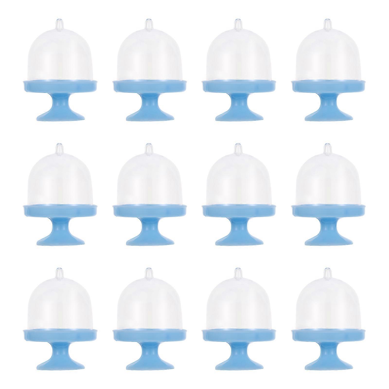 12PCS Blue Plastic Candy Gift Boxes for Storage Stylish Snack Containers for Parties