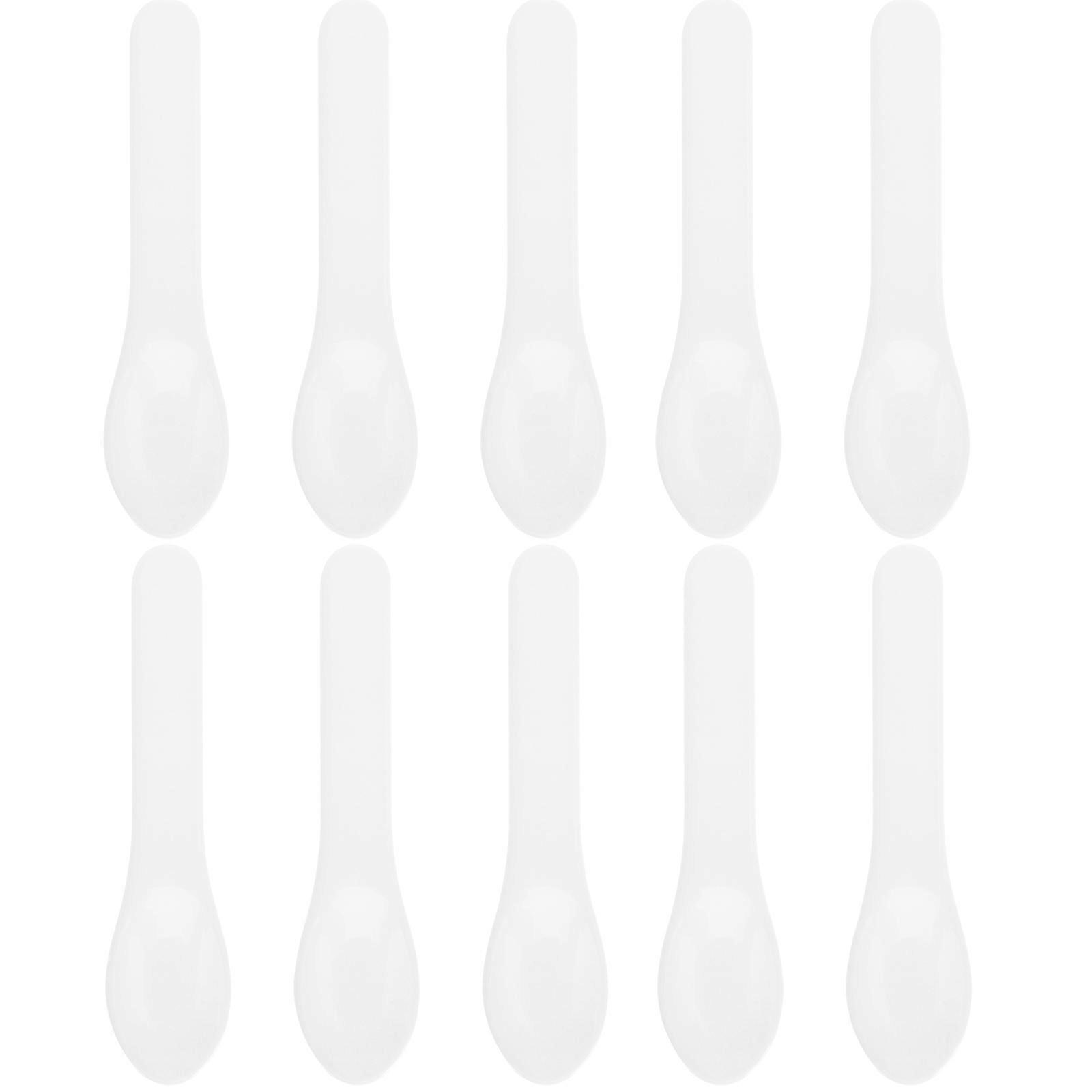 White Plastic Spoon Spatulas for Home Use Perfect for Makeup and Skin Care Tasks 10 Pieces