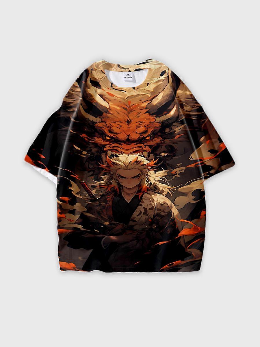 T-shirt round neck Character Pattern loose short sleeve P799