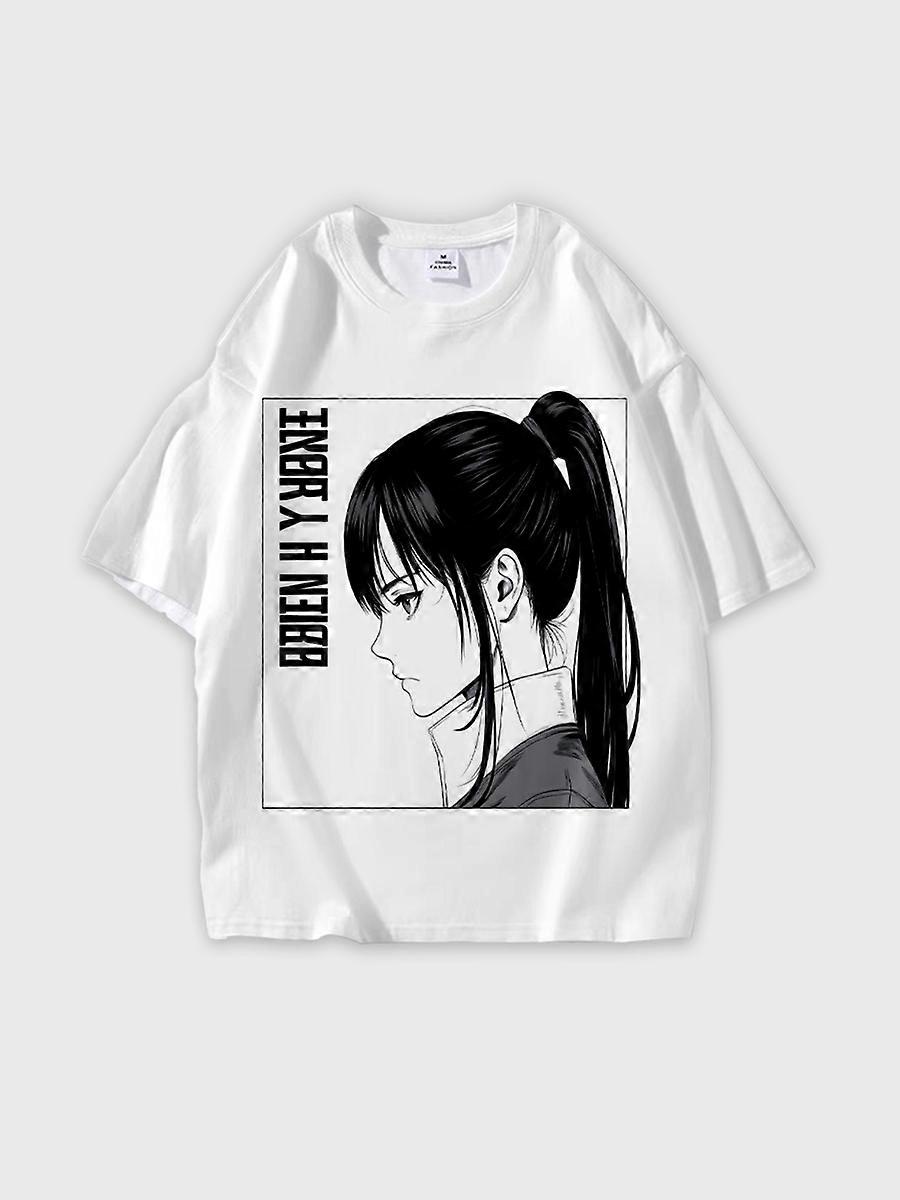 T-shirt round neck Character Pattern loose short sleeve P1788