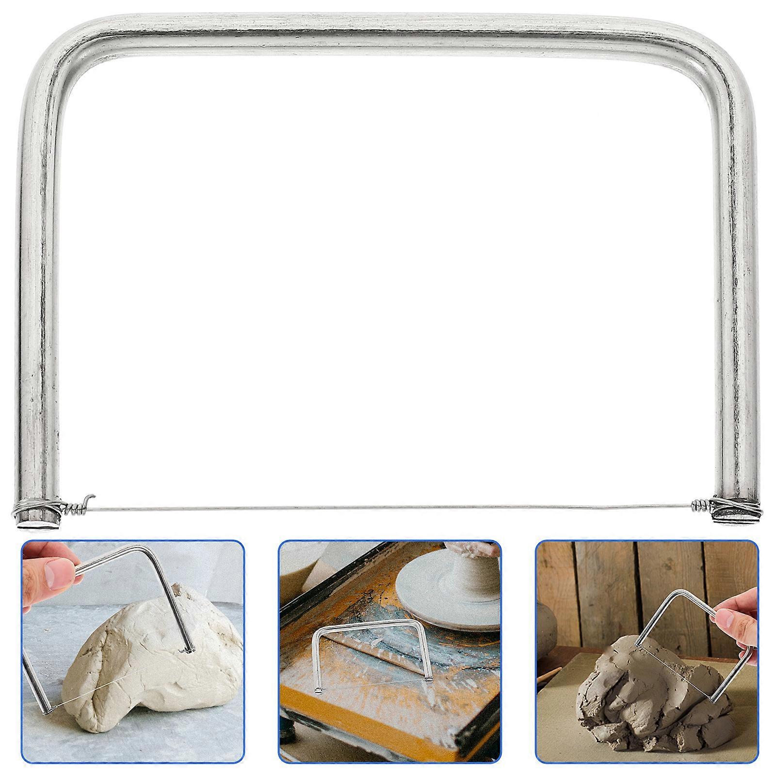DIY Ceramic Clay Modeling Tool with Stainless Steel Wire for Easy Cutting and Shaping Silver