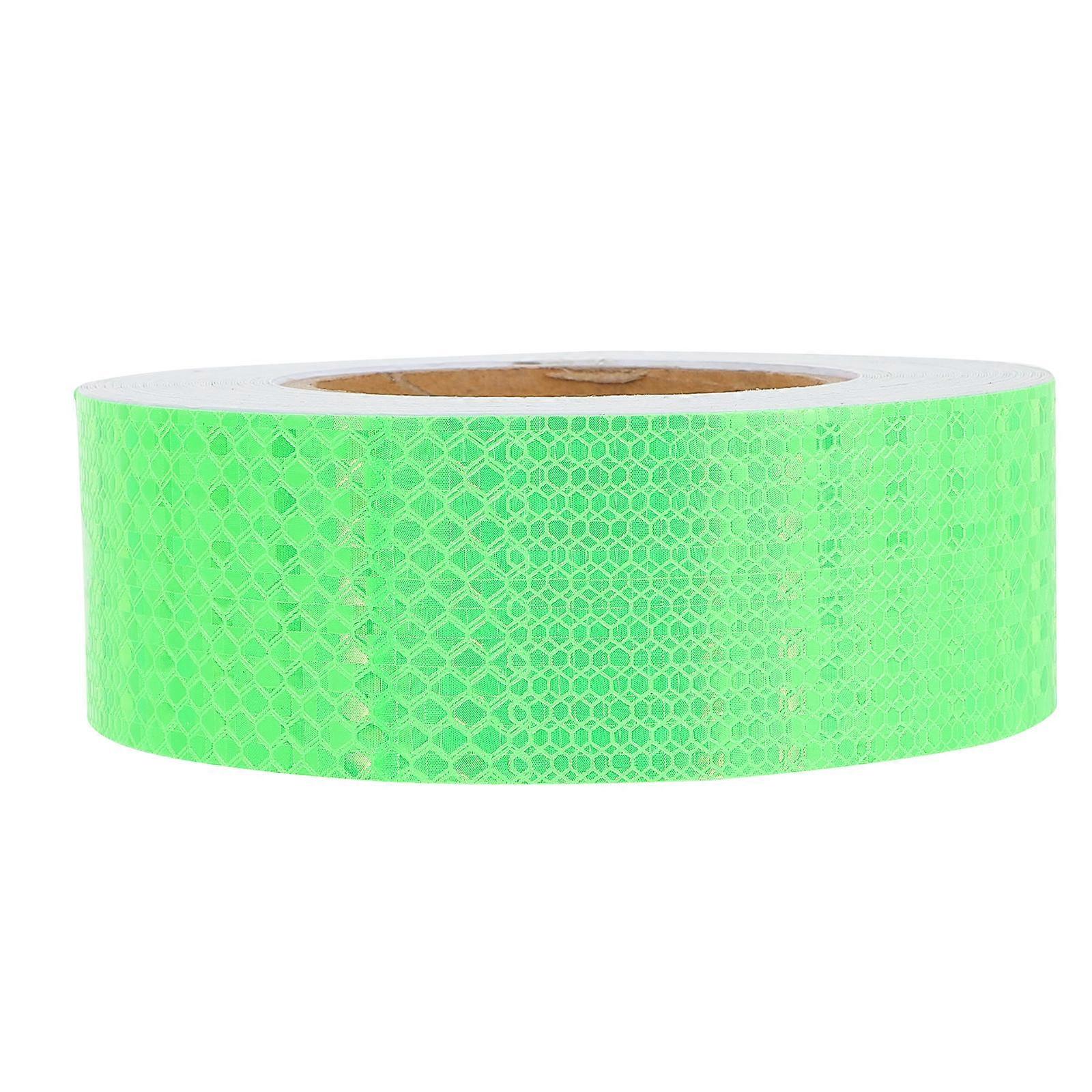 Green Reflective Warning Tape for Safety Use Weatherproof PVC with Strong Adhesive Backing 0.79 inches Width