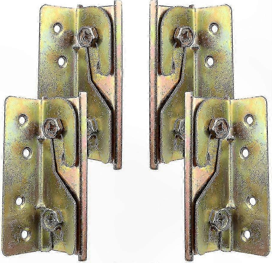 4-Pack Durable Rust-Free Bed Rail Brackets with Mounting Screws for Easy Installation