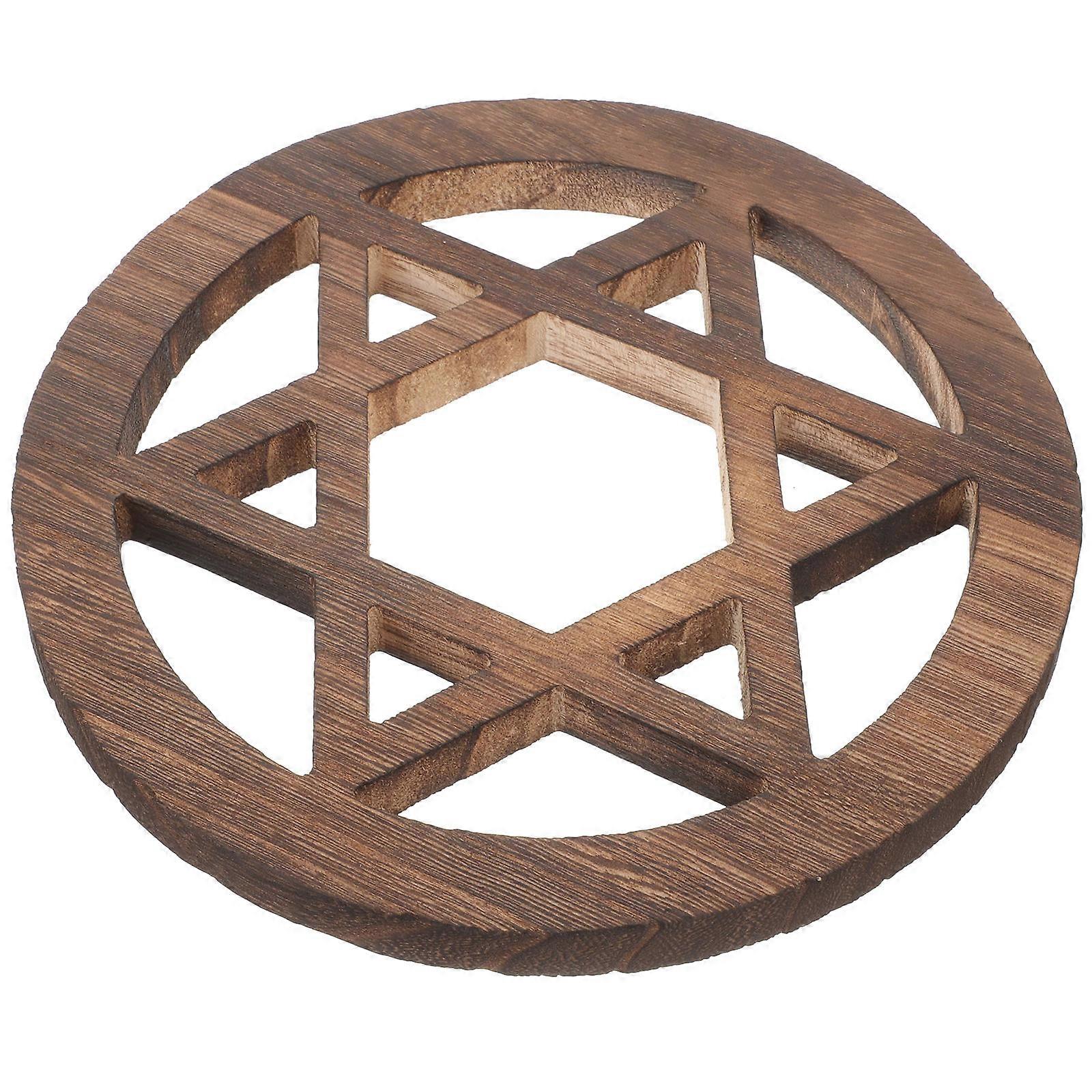 Rustic Wooden Hexagonal Star Astrological Wall Decor – Multi Functional Spiritual Ornament for Bedroom, Office, Hallway, and Nursery