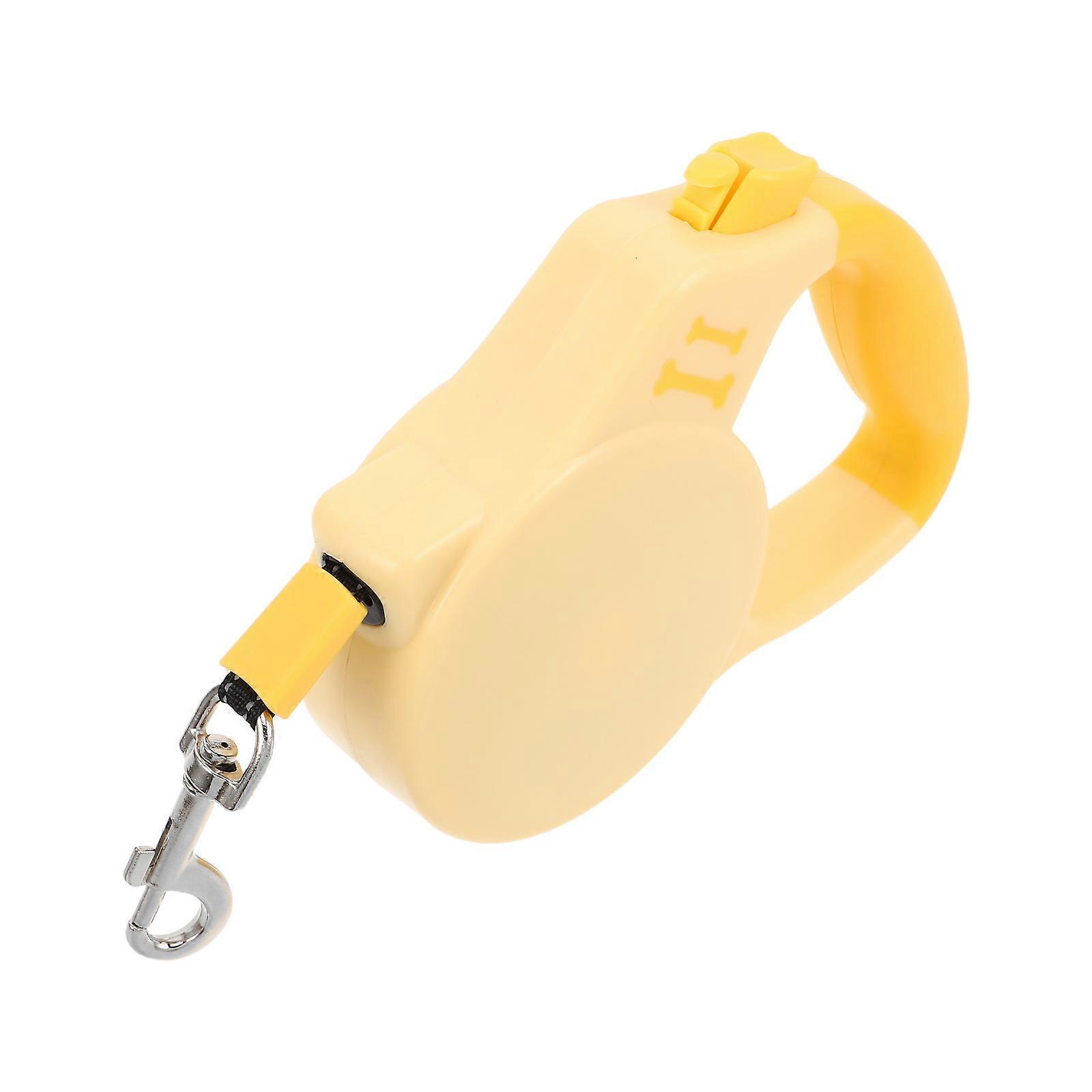 Yellow Automatic Retractable Dog Leash for Small to Medium Dogs Durable Nylon with Stylish Design Suitable for Corgis and Puppies