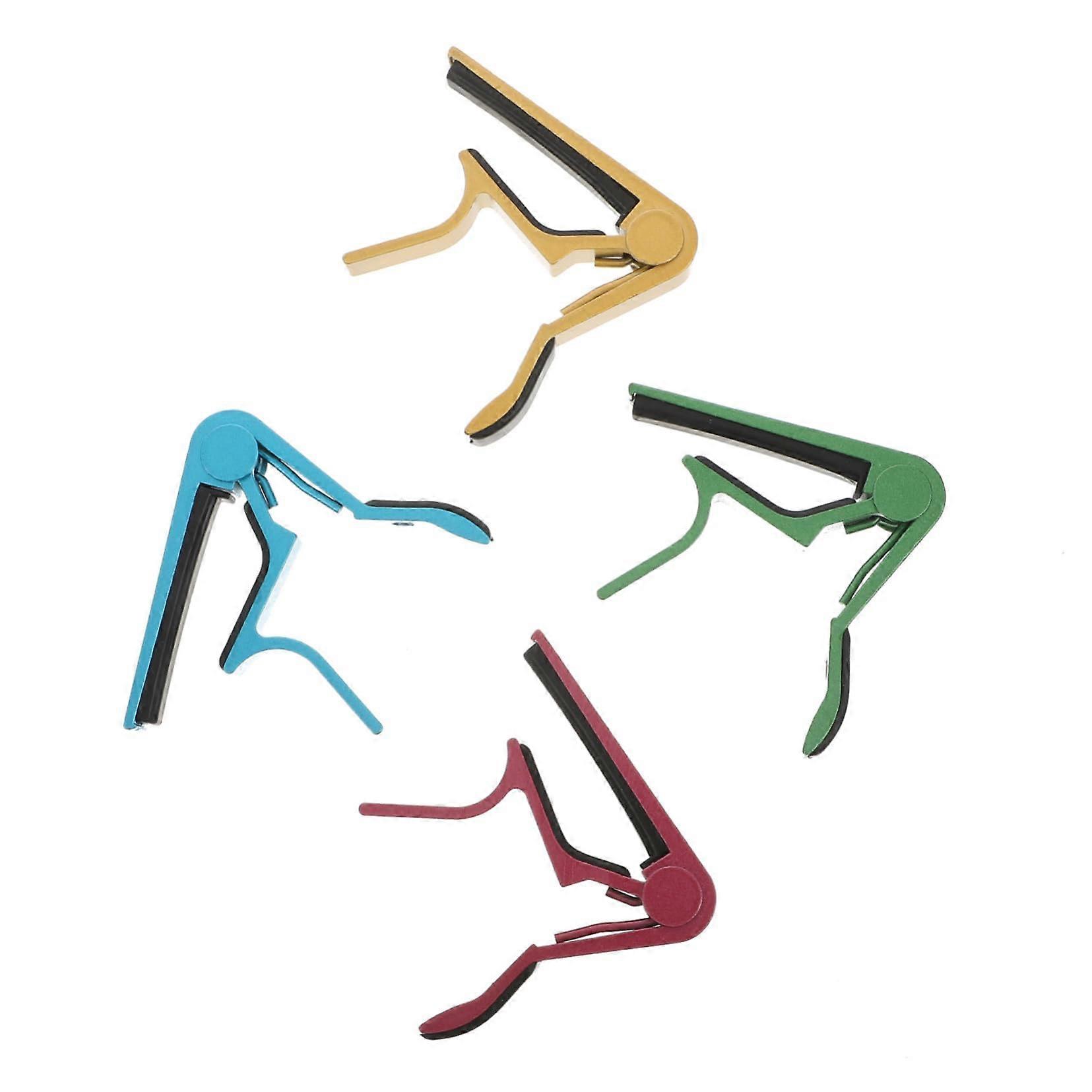 Guitar Capo Pack of 4 Aluminium Quick Change Clips for Ukulele and Guitar - Durable Clips for Easy Tuning
