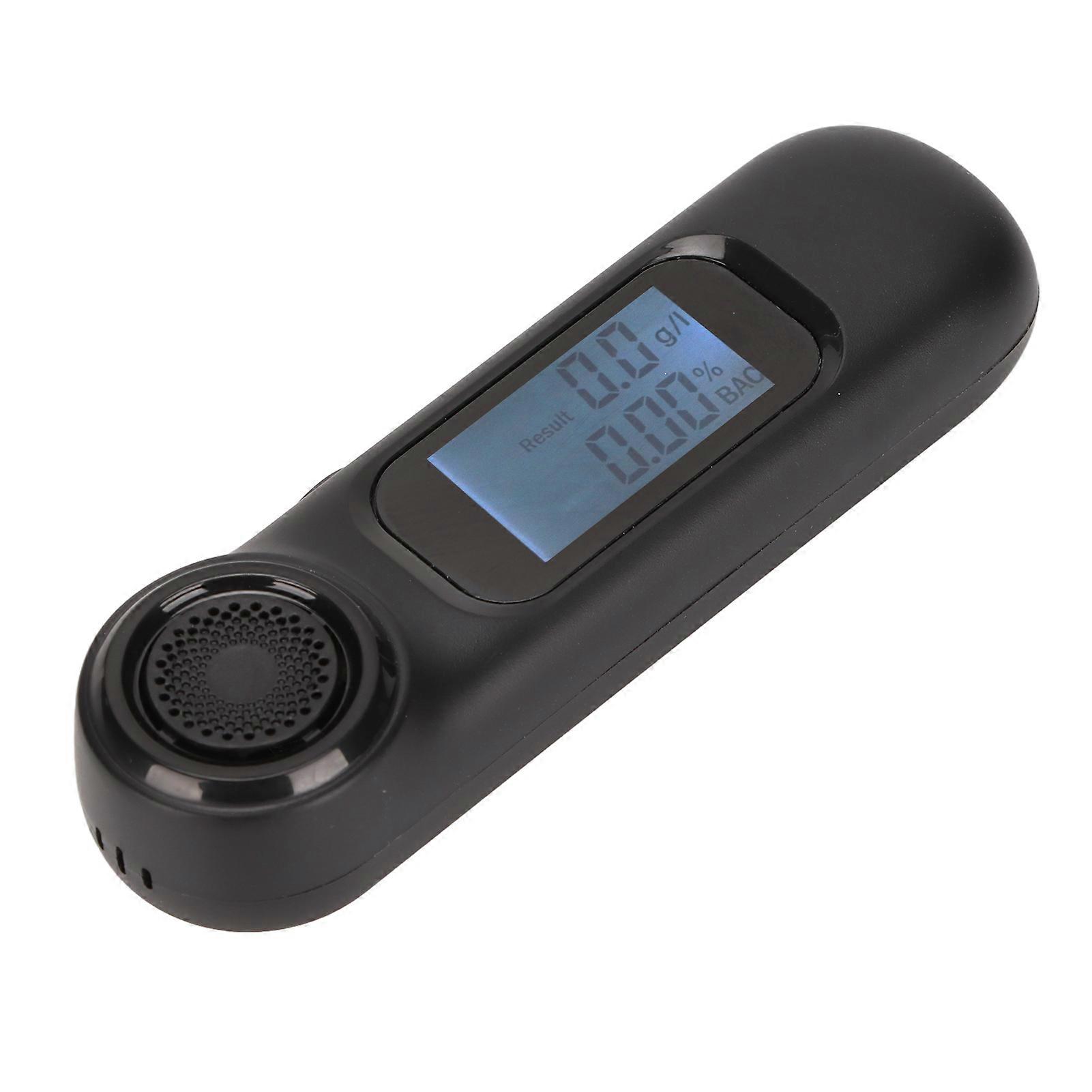 Black Portable Breathalyzer Noncontact High Accuracy Alcohol Tester USB Rechargeable With Digital LCD Screen