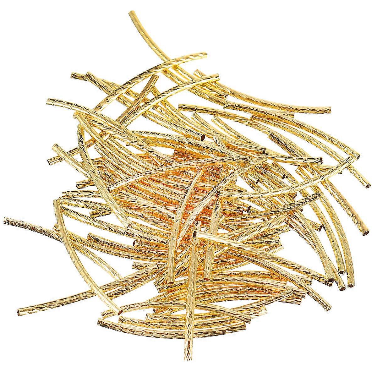 200Pcs Golden Copper Curved Beads Designed For DIY Projects And Home Decoration With Exceptional Durability