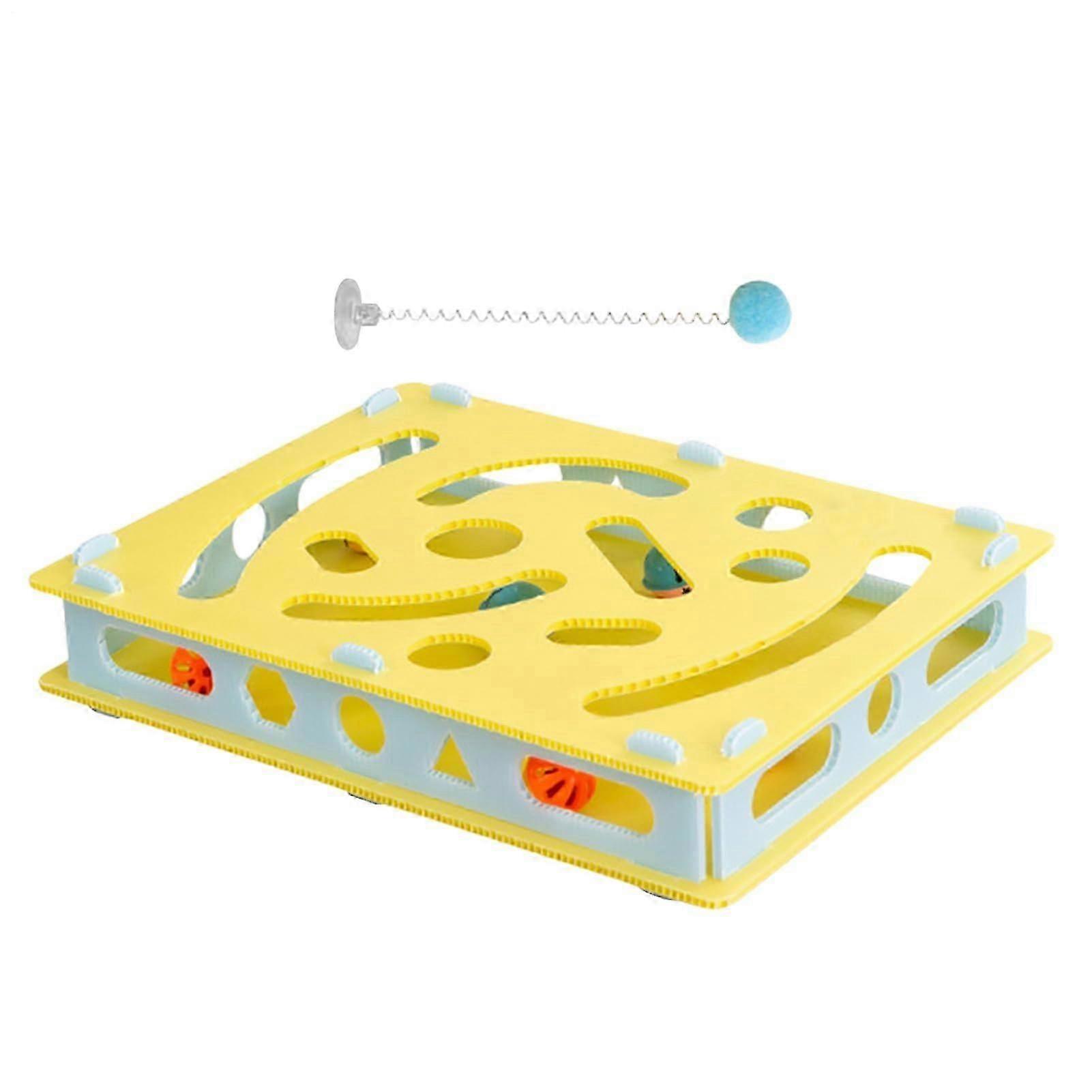 Engaging Cat Labyrinth Play Box with Digging Holes and Bell Balls - Fun Feline Toy