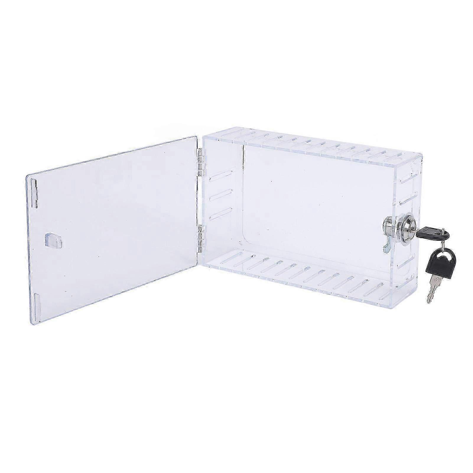 Clear Thermostat Lock Box Cover with Key - Secure Thermostat Guard for Devices Up to 6.1x3.95x2 Inches or Smaller