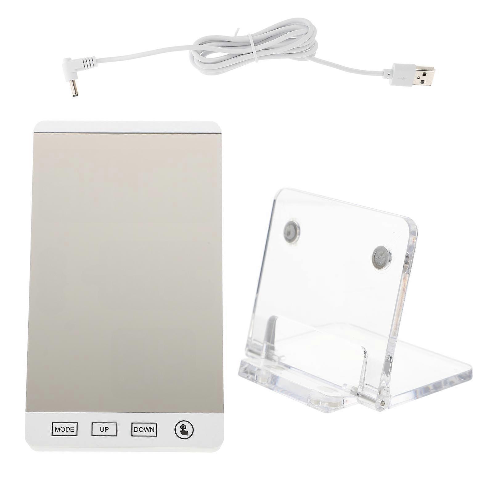 LED Mirror Hygrometer Multi Function Electronic Clock For Home Use 1 Set