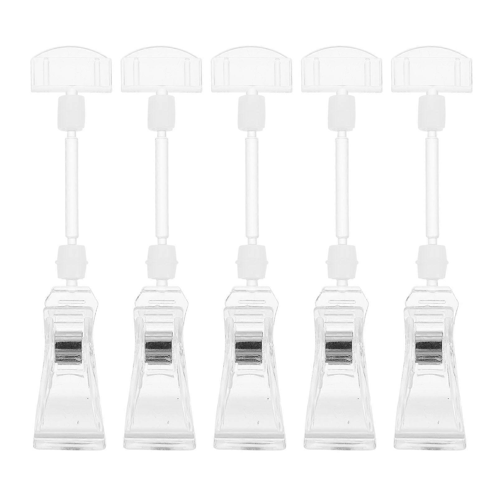 Clear Price Stand Advertising Display Clip For Retail Stores Business Use 15.00X3.50X2.50CM 5Pcs