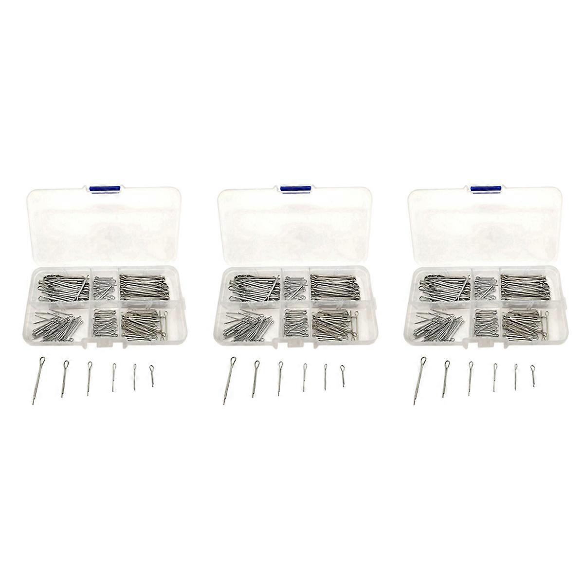 525Pc SPLIT PINS Cotter Fixings Set Assorted Sizes Zinc Plated Steel Hard Case