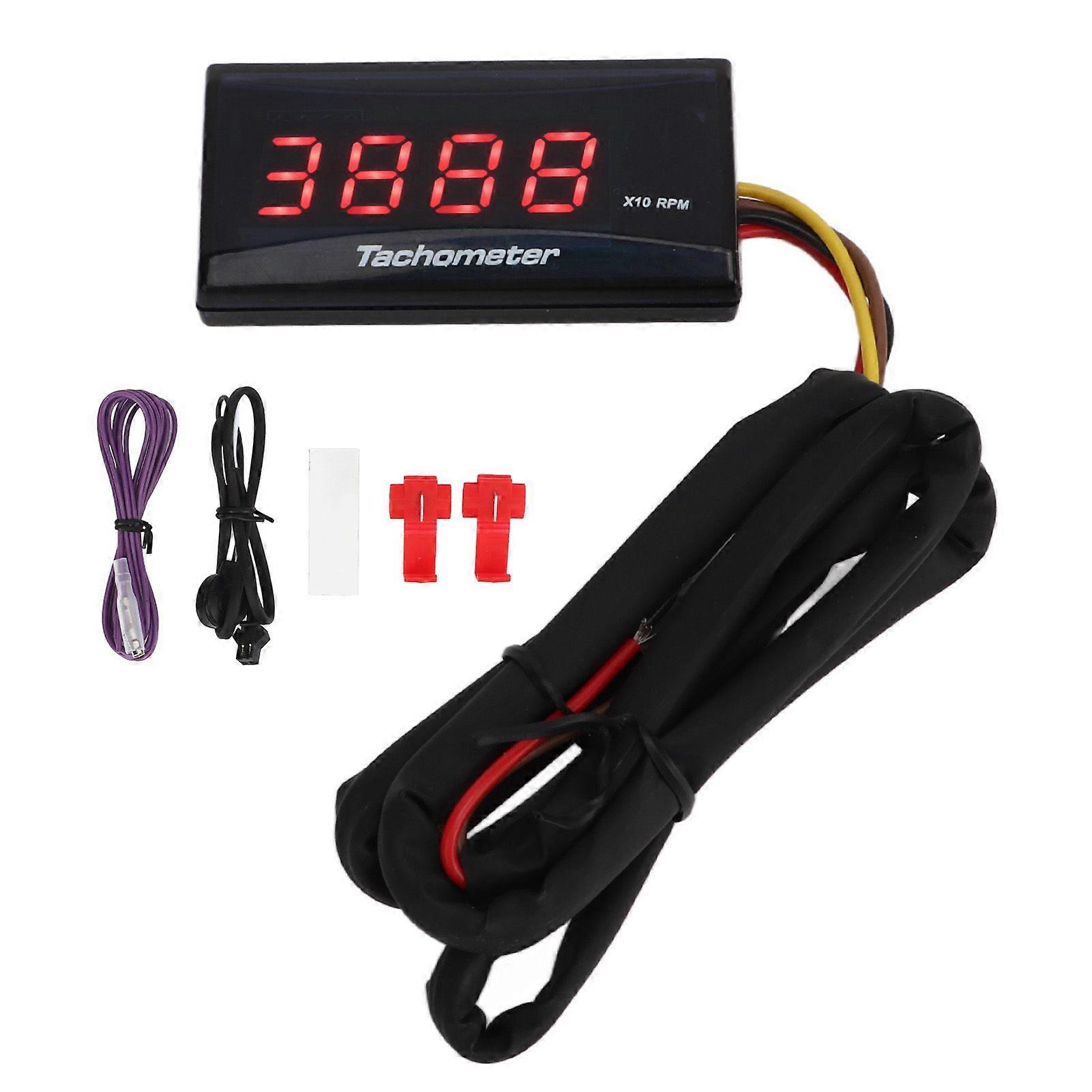 DC 12V motorcycle tachometer ultra thin LCD waterproof backlight