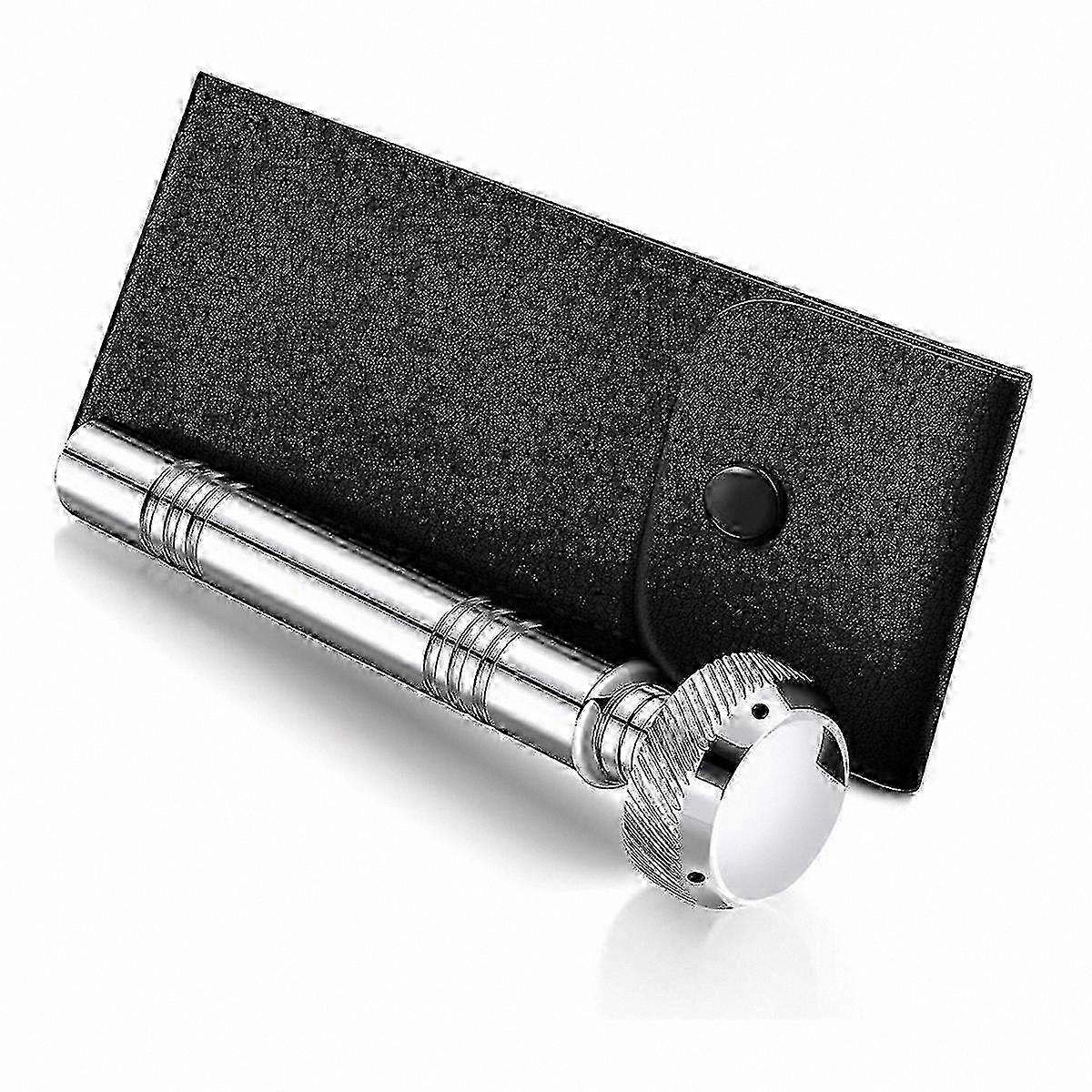 Arroseur d’eau bénite portable en acier inoxydable avec étui en cuir à usage religieux