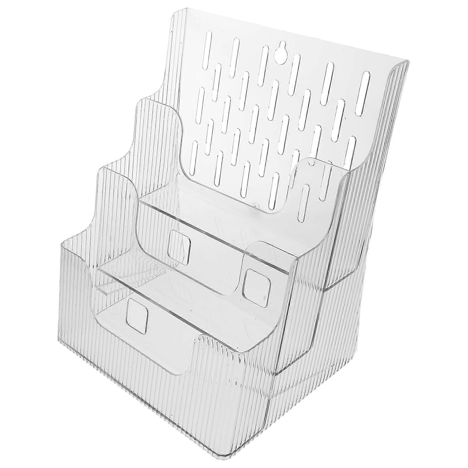 Acrylic File Organizer for Desk Transparent Document Holder for Storage Stable and Spacesaving 9.84 x 5.91 x 3.94 Inches