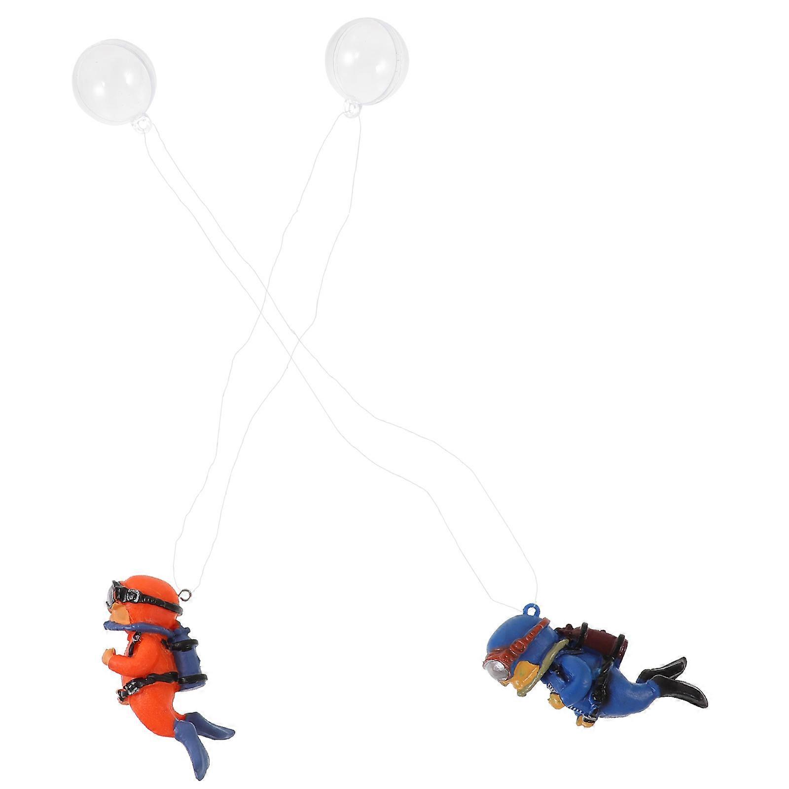 Lovely PVC Floating Divers, Durable Ornaments for Aquariums and Small Ponds