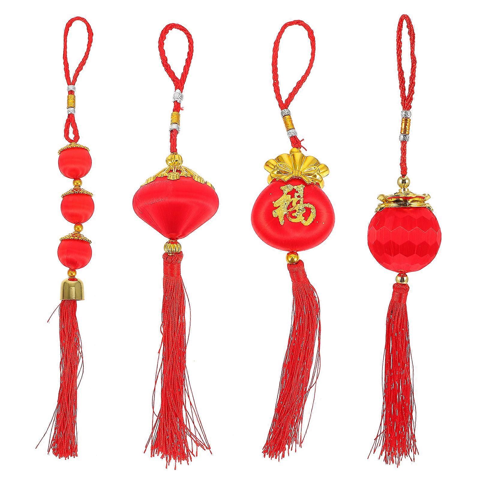 4Pcs Lantern Pendants Red Decorative Items For Carnival And Theme Parties Crafted In Style