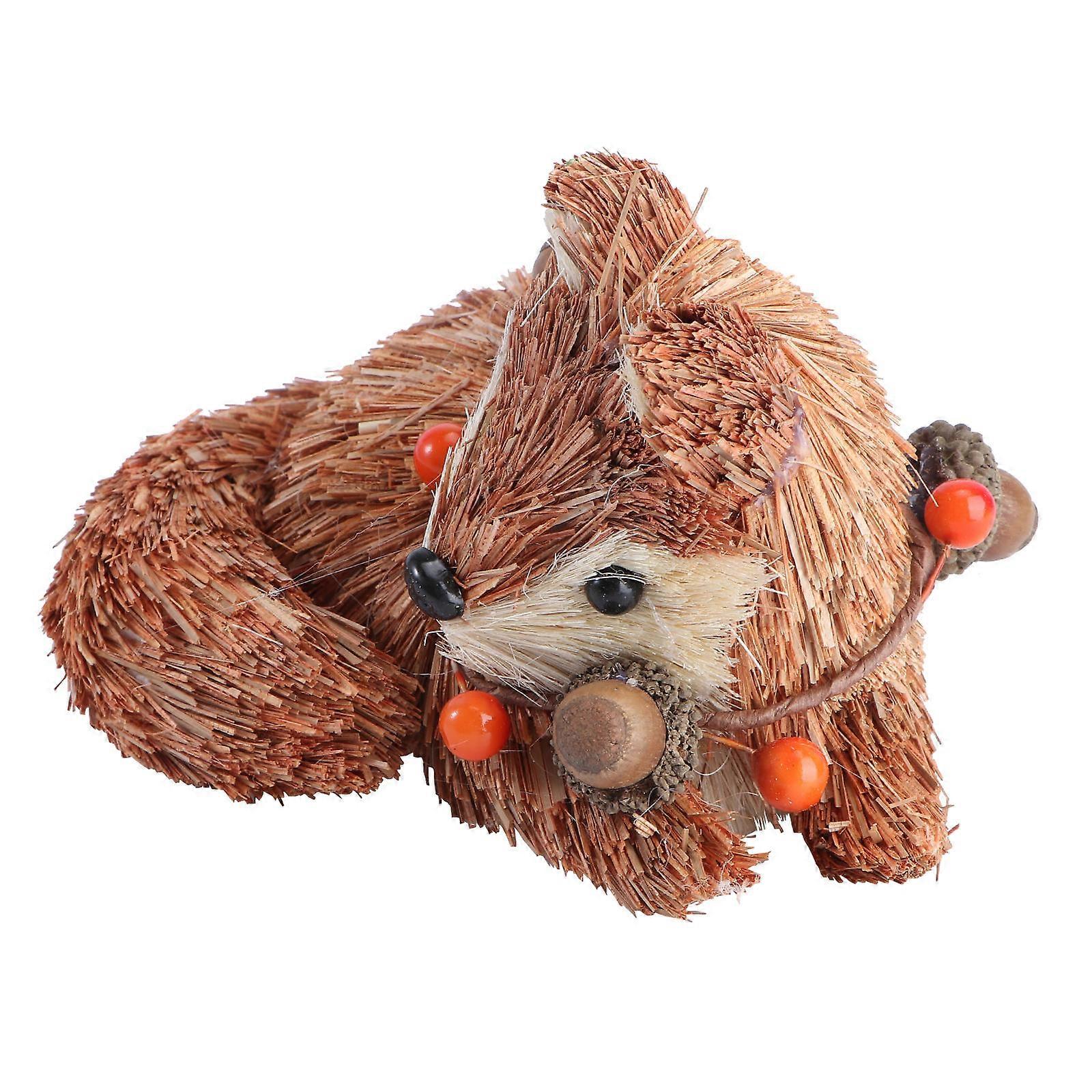 1Pc Handwoven Straw Animal Ornament for Easter Desktop Decor