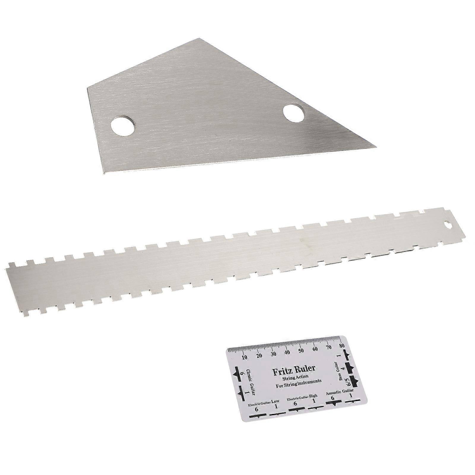 3pcs Guitar String Action Ruler Set for Accurate Fret Measurement – Easy to Use Leveling Tool for Electric and Acoustic Guitars with Measurement