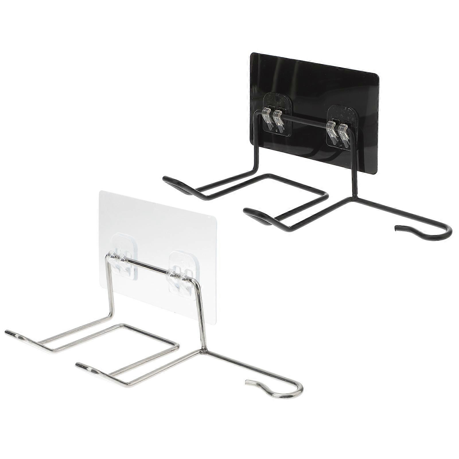 Wall Hair Dryer Holder 2Pcs Modern Design Bracket Suitable For Home Decor Rectangular Self-adhesive