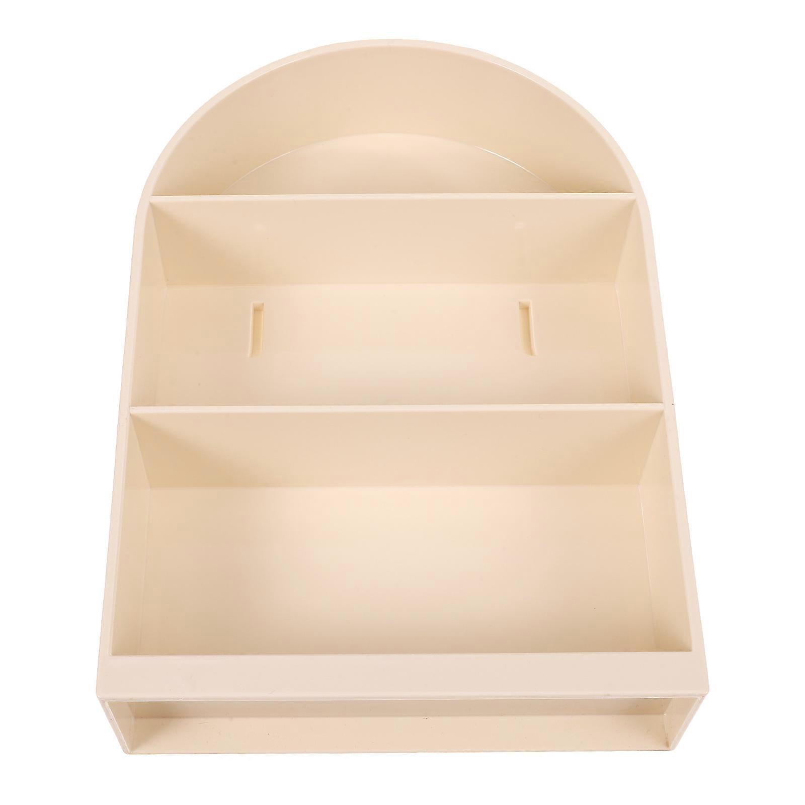 Wall Mount Collectible Display Shelf for Storage Beige Plastic 3-layer