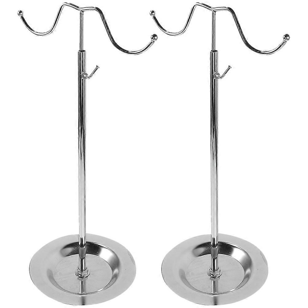 Adjustable Stainless Steel Purse Display Stand with Hangers for Desktop – Durable Metal Handbag Rack for Bag Storage and Hat Display, Scratch