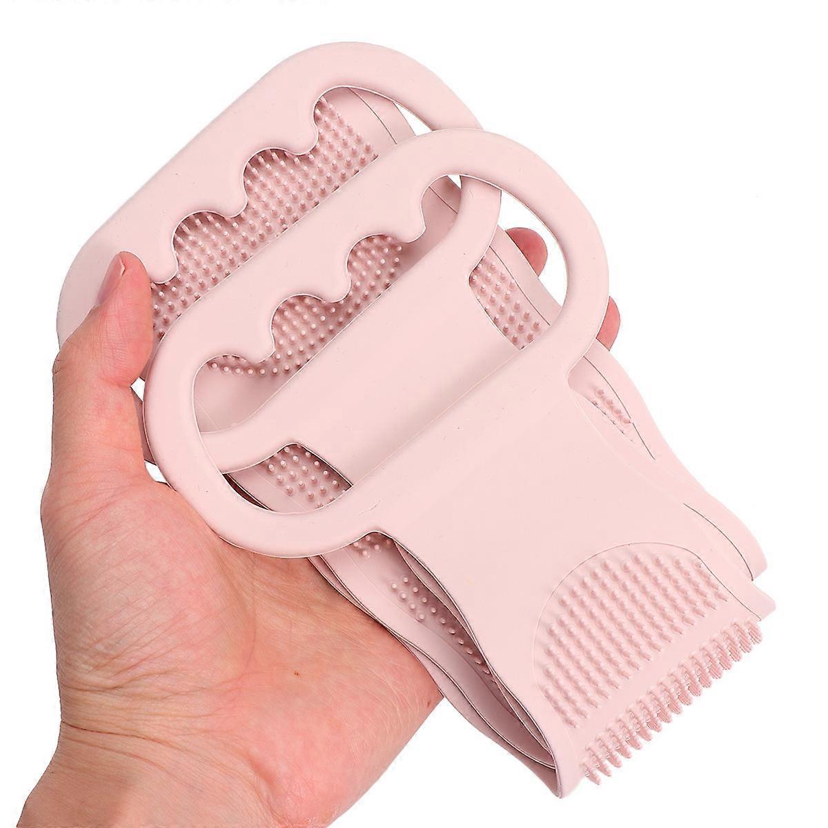 Silicone Bath Towel Back Shower Towel for Bath Use Pink Exfoliating Belt