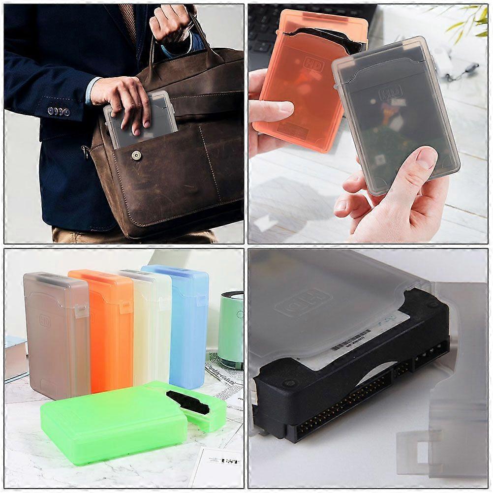 5pcs Portable Hard Drive Protective Cases Plastic Hard Disk Storage Cases