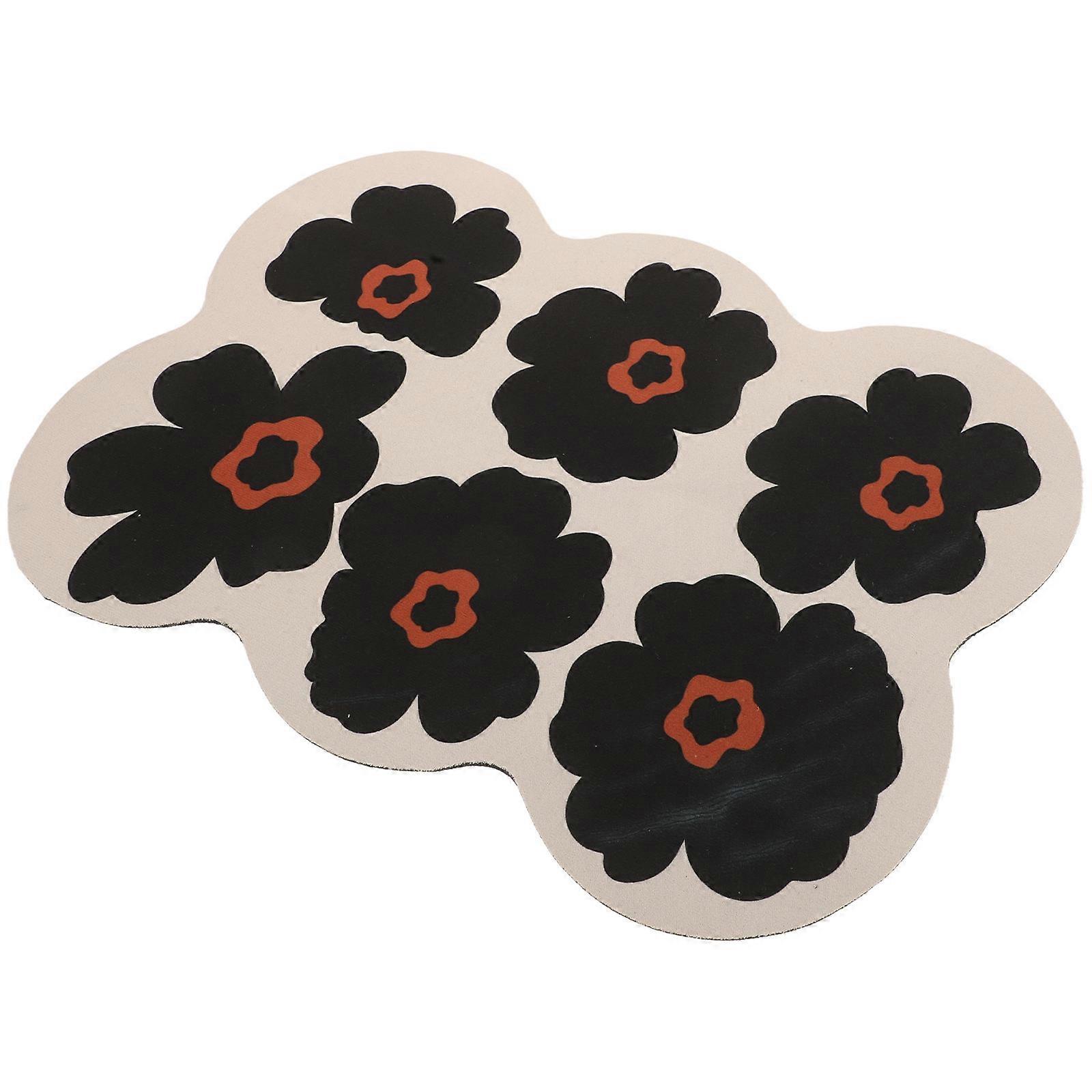 Flower Print Kitchen Drying Mat for Counter Quick Drying Absorbent Anti Slip Rubber Multi 27.5 x 18 inches