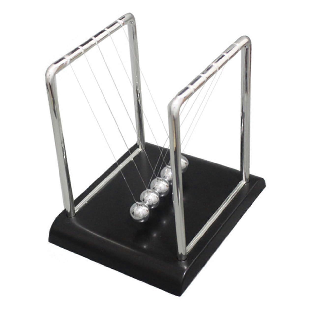 Newton's Cradle Metal Desk Ornament - Desk-Size Physics Learning Toy For Office And Home, Balance Pendulum Ball