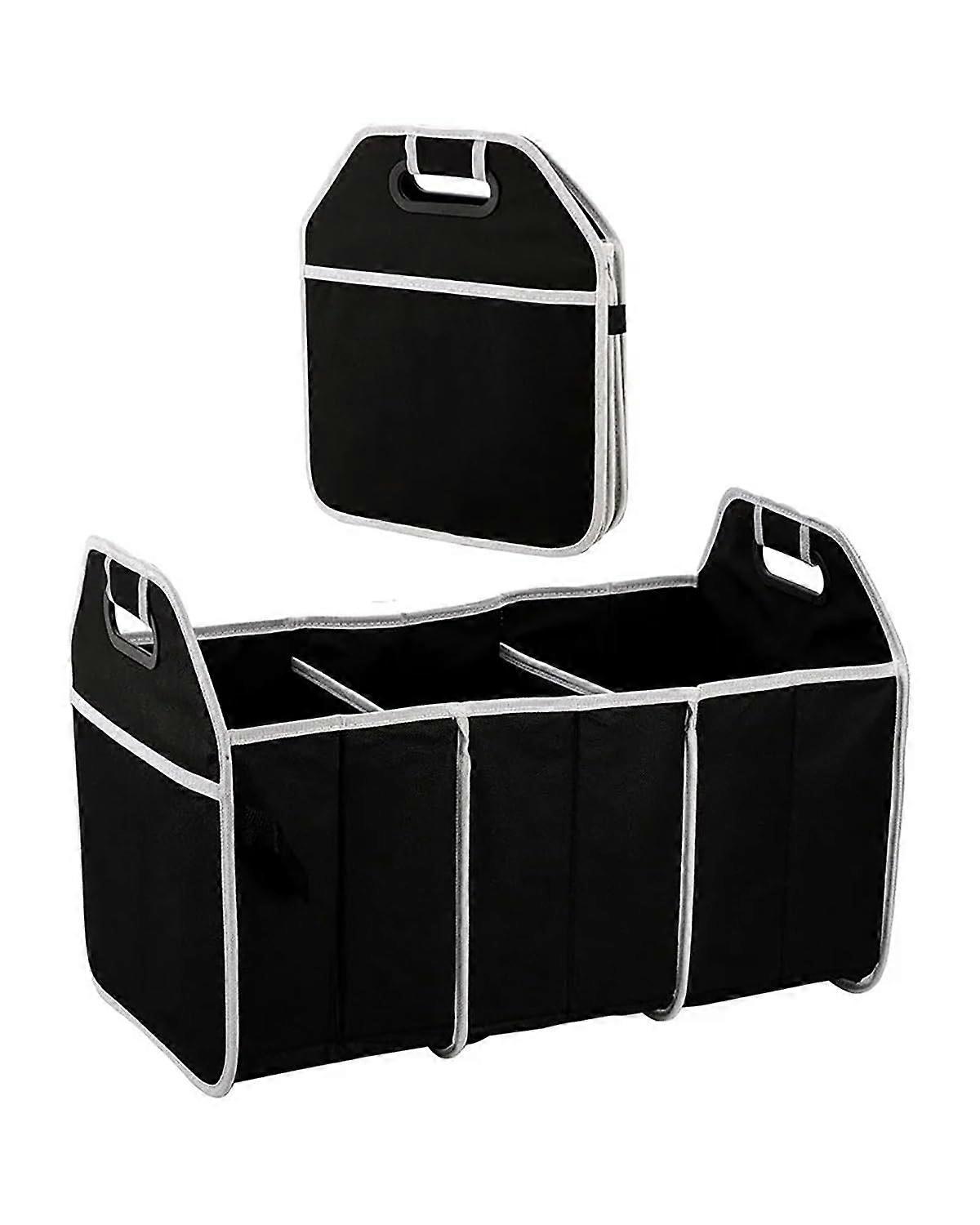 Car Seat Organiser Car Boot Storage Box Extra Large Foldable Organiser with 3 Compartments Home Car Seat Organiser Boot Organiser Velcro