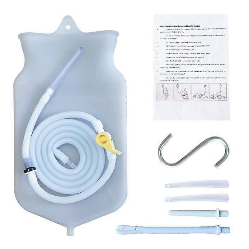 Latest Model Enema Kit for Adults, 0.53 Gal Capacity - Transparent, Hands-Free