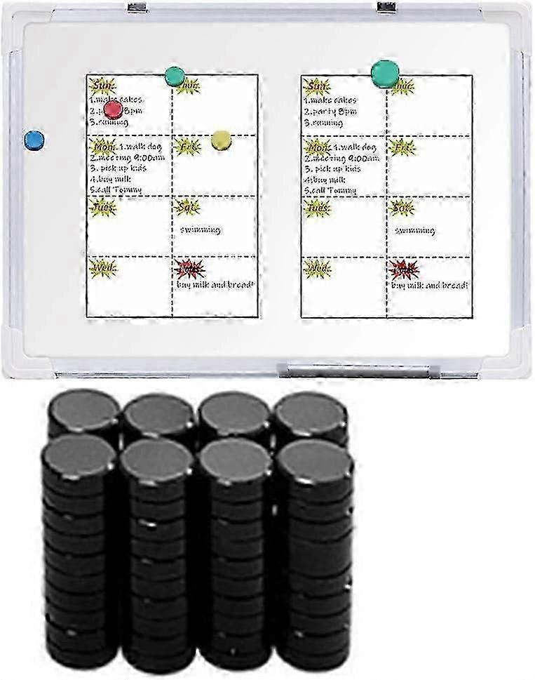 10pc Black Memo Board Magnets for Whiteboard and Fridge